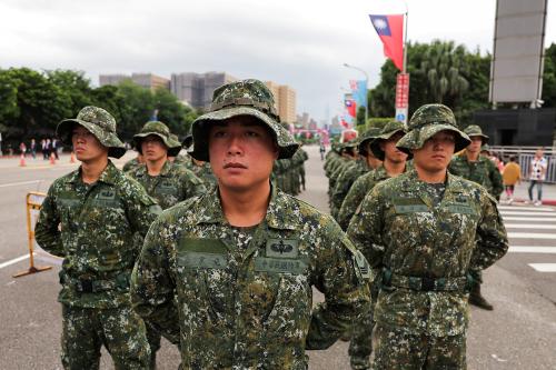 Soldiers prepare to celebrate national day to mark the 113th birthday of the Republic of China, Taiwan's formal name, in Taipei, Taiwan October 10, 2024.