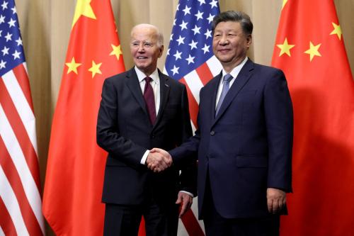 U.S. President Joe Biden meets with China's President Xi Jinping on the sidelines of the APEC Summit in Lima, Peru, November 16, 2024.