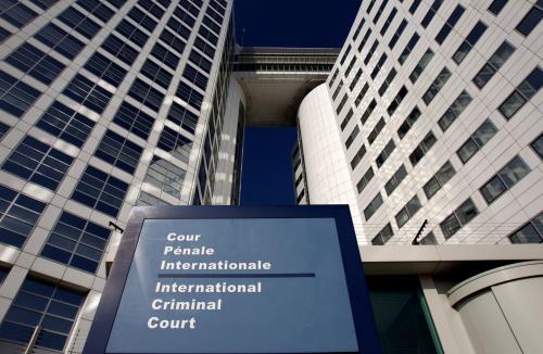 The entrance of the International Criminal Court (ICC) is seen in The Hague March 3, 2011.