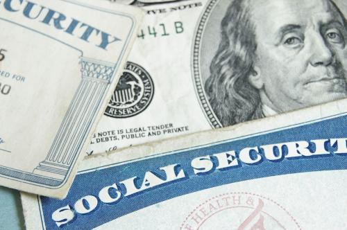 Social security card and money